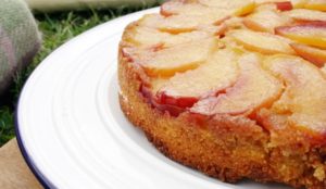 white corn polenta upside-down cake