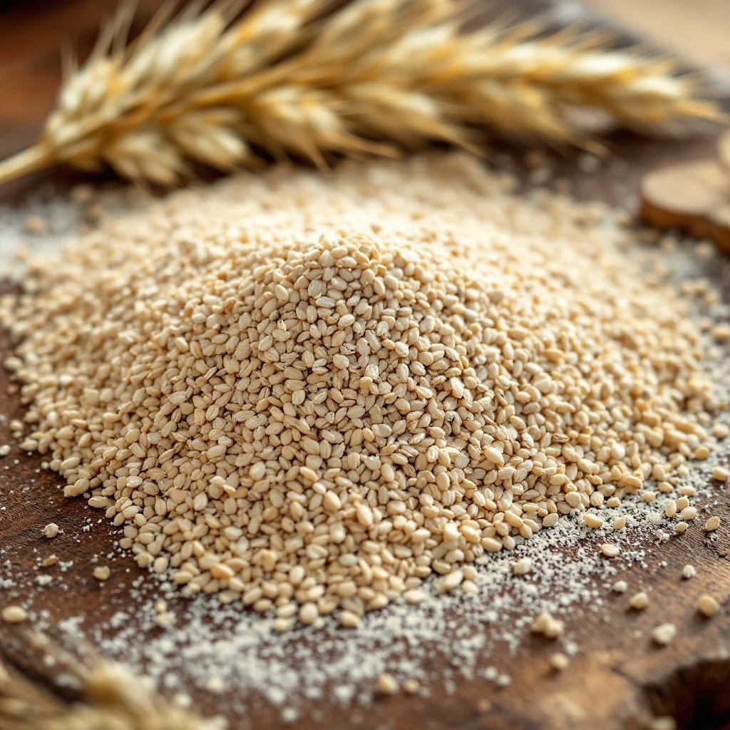 Sustainable organic wheat grains.